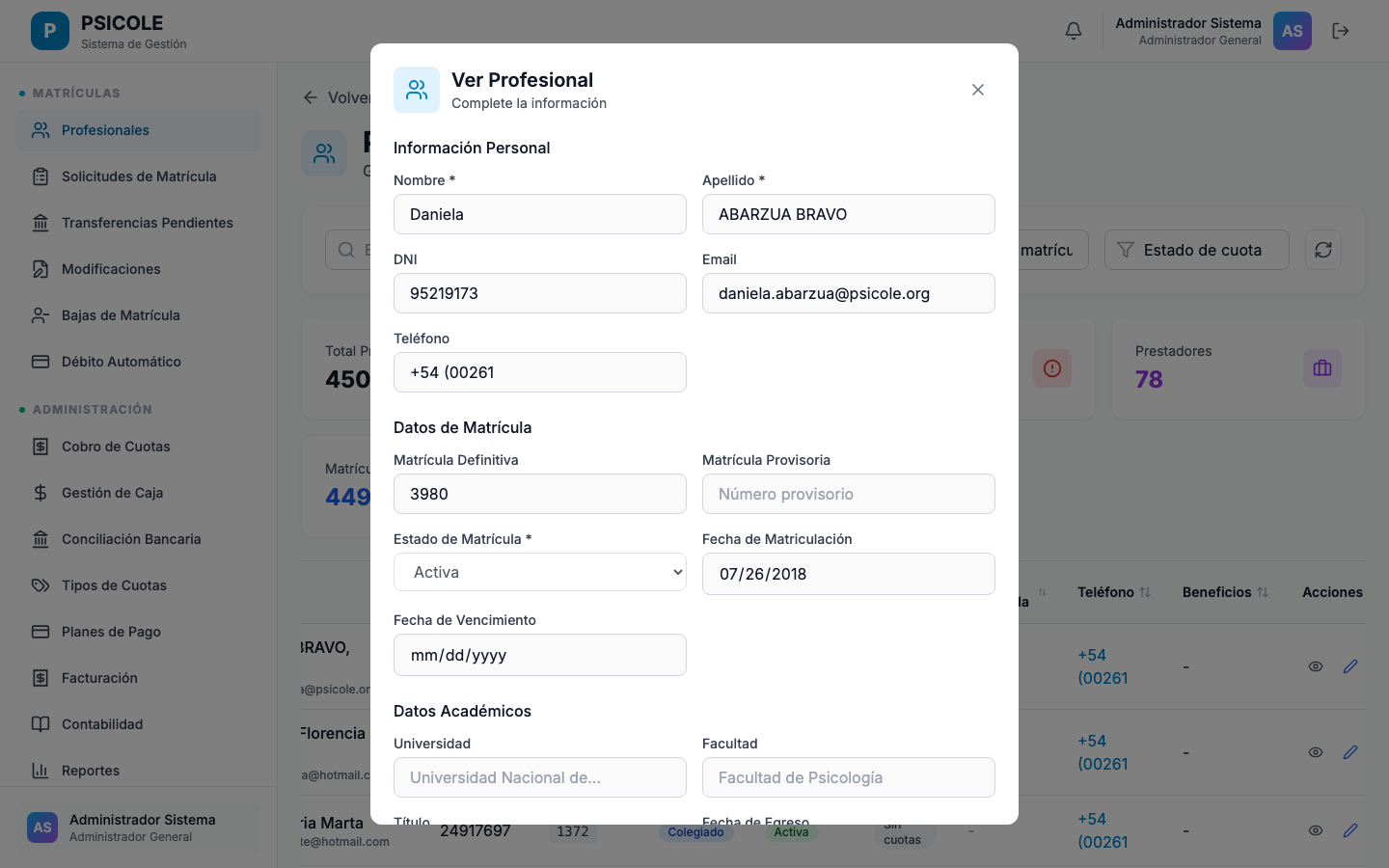 Vista previa de credencial PDF con todos los elementos indicados